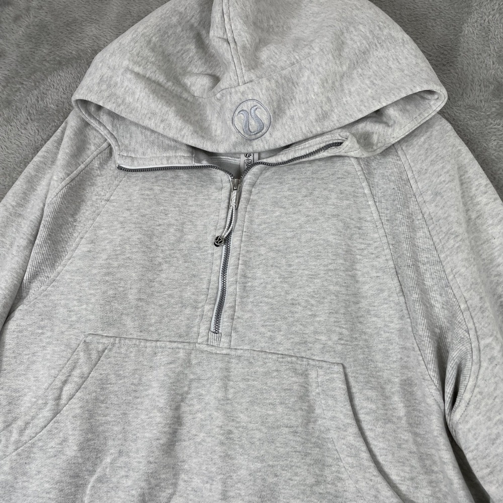 Lululemon Scuba Oversized Half Zip Hoodie Womens XL/XXL Heathered Light Grey - Picture 3 of 8